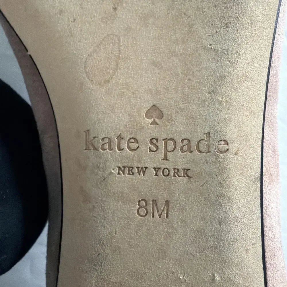 Kate Spade New York Westgrove Fawn Beige / Black Kid Suede Flats Bow Women’s 8